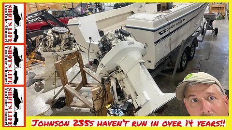 JOHNSON 235 BOAT MOTOR COMPRESSION TEST AND LOWER REMOVAL | EPS66 | $10 BOAT | SHOTS LIFE