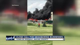 50 local fire departments battle recycling plant blaze