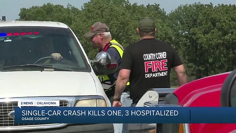 Single-car crash kills one, 3 hospitalized