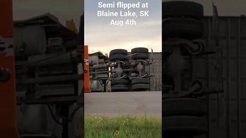 Semi Flipped in Blaine Lake Aug 4th. Animals possibly injured.