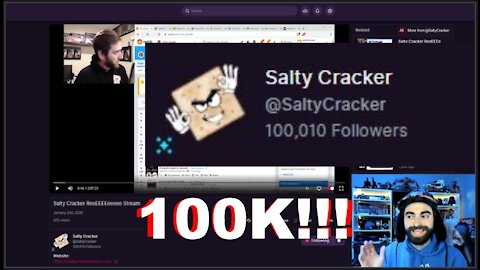 Salty Cracker Hits 100K On Odysee! REEEeeEEeeEE!