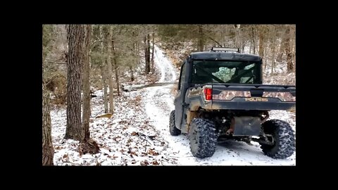 Winter UTV trail Riding Polaris Ranger XP 1000 Northstar & Icy roads