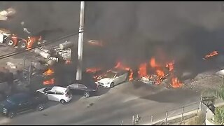 Massive Fire Engulfs Several Cars, Buildings at Industrial Site in Medley, Florida