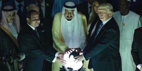 Donald Trump Glowing Globe Ritual In Saudi Arabia