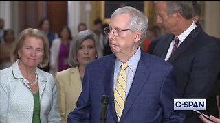 Sen Mitch McConnell REFUSES To Comment On Trump Indictment