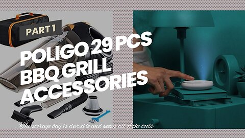 POLIGO 29 PCS BBQ Grill Accessories Stainless Steel BBQ Tools Grilling Tools Set with Storage B...