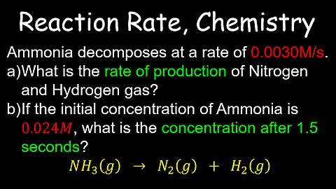 Reaction Rates, Worked Example, Kinetics - Chemistry