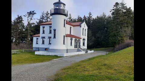 LIGHTHOUSE AT FORT CASEY ON WHIDBEY ISLAND