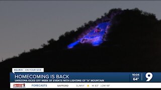 UArizona kicks off Homecoming 2021 with the Lighting of "A" Mountain