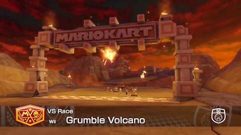 Mario Kart 8 Deluxe - 50cc (Hard CPU) - (Wii) Grumble Volcano