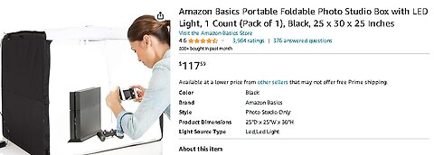 Amazon Basics Portable Foldable Photo Studio Box with LED Light