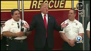 President Trump speaks at a West Palm Beach fire department