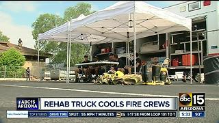 Firefighters stay safe in extreme heat with special 'rehab truck'