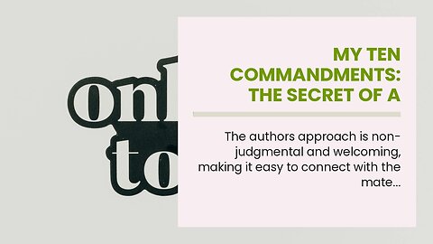 MY TEN COMMANDMENTS: THE SECRET OF A GOOD LIFE