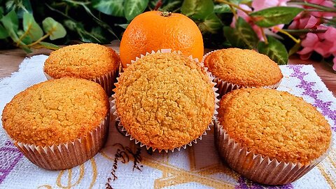I am amazed how delicious they are! Not a gram of sugar! Juicy orange muffins! (with oats)
