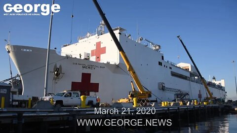 USNS Mercy (T-AH 19) Prepares to Deploy. Operation Covid19, March 21, 2020