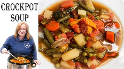 CROCKPOT MEATLESS SOUP RECIPE | A Slow Cooker Loaded Full of Delicious Vegetables