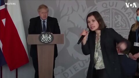 Emotional plea by Ukrainian activist to UK PM Johnson #UkraineCrisis #putin #BorisJohnson