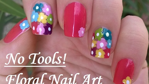 No Tool Needed Floral Nail Art Tutorial