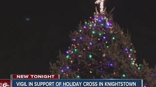 Knightstown residents hold vigil for Christmas tree cross