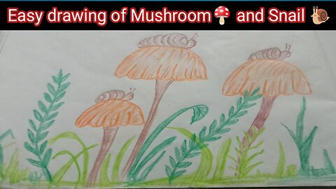 How to draw a cute 🍄🐌|Snail drawing|Easy snail drawing step by step