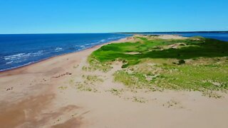 360 Drone View of Tracadie Beach