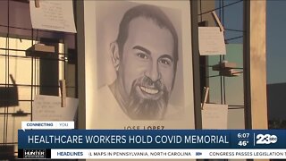 California healthcare workers hold COVID memorial