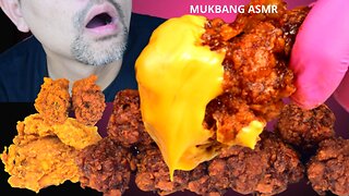 Asmr mukbang chicken,long sausage,Asmr eating,asmr mukbang korean
