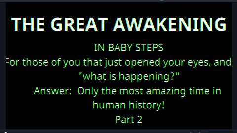 The Great Awakening - What Did They Steal From You Prt 2
