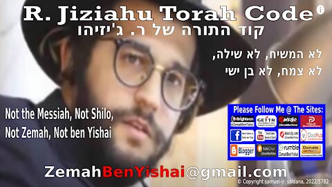 R. Jiziahu Is Not The Messiah Torah Code By #Shiloh_ZemahBenYishai