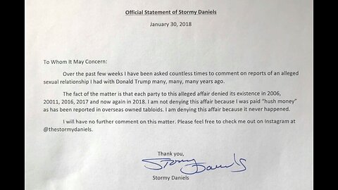 Grand Jury Meeting Cancelled Again As Trump Reveals Damning Letter From Daniels Herself