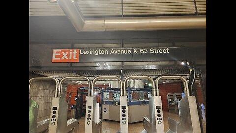 Lexington Ave and 63 St subway station. Manhattan, New York City. May 12, 2024. Night.