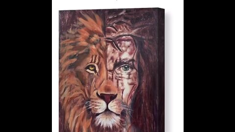 JESUS: The Lion and the Lamb - Art Prints, How to Paint a Lion, How to Paint Jesus, Jesus Painting, Jesus Art, Lion Art, Lion Painting