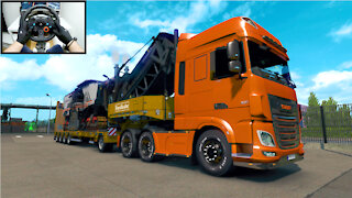 Euro Truck Simulator 2 - Asphalt Machine Delivery DAF XF | Logitech g29 steering wheel gameplay HD