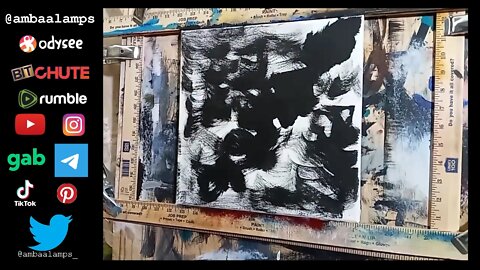 Oil Painting, Black Gesso, White Gesso Oil on Canvas, Moments in time “Wu Tang Clan”