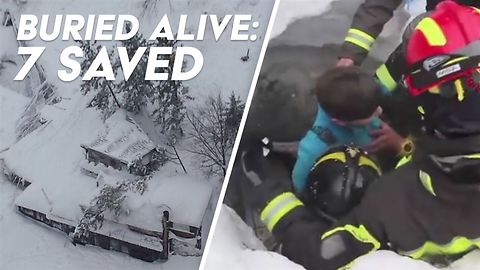 Amazing moment 7 survivors are rescued from avalanche