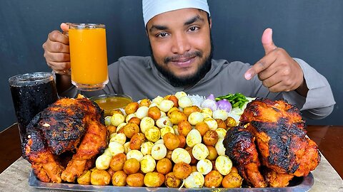 ASMR EATING 200 EGGS AND GRILLED CHICKEN WITH RICE