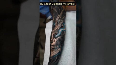 Stunning Tattoo by Cesar Valencia Villarreal #shorts #tattoos #inked #youtubeshorts