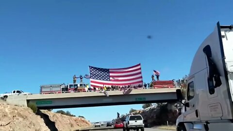 USA Freedom Convoy leaving Arizona and Salem, Oregon, gaining size and momentum along I40, Eastward!