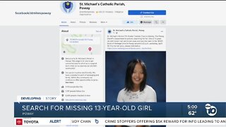 Search for missing 13 year old girl