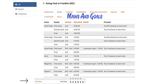 Mains and Goals for Going Fast In Franklin 2023!