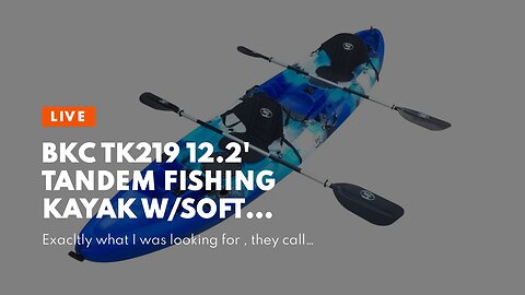 BKC TK219 12.2' Tandem Fishing Kayak W/Soft Padded Seats, Paddles,6 Rod Holders Included 2-3 Pe...