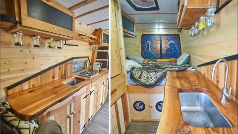 STEALTH SPRINTER VAN TOUR // Beautiful Off Grid Camper Conversion.