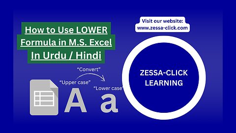 How to Use the LOWER Formula in M.S. Excel in Urdu / Hindi