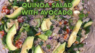 Quinoa Salad with Homemade Vinaigrette Dressing and Avocado. UPDATED.