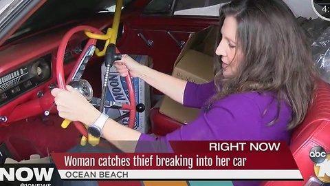 Woman catches thief breaking into car in Ocean Beach