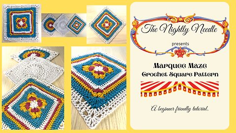 CAL #1 Marquee Maze Crochet Square Pattern Tutorial