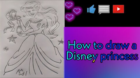 كيفية رسم أميرة ديزني💙❤️How to draw a Disney princess