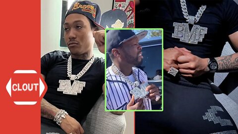Lil Meech Shows 50 Cent His New Iconic "BMF" Custom Diamond Chain!