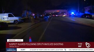 Suspect hospitalized following deputy-involved shooting in Spring Valley